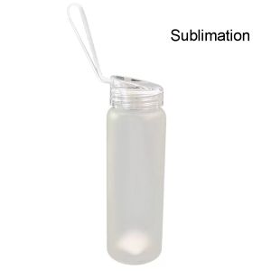 Botellas de agua de vidrio de sublimación DIY, tazas recubiertas esmeriladas, vaso en blanco transparente mate, Taza de Viaje, taza práctica con cuerda portátil