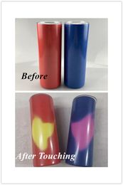 DIY Sublimation Tumbler Heat Sensitive Color Changing Cup door Touching Tarching Temper-Sensing Cups van 20oz RVS