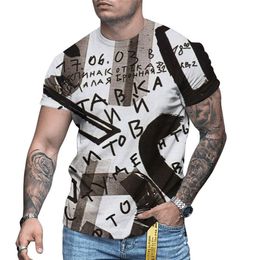 DIY T-shirt 3D-geprint casual grensoverschrijdend Europees en Amerikaans heren-T-shirt met ronde hals en korte mouwen