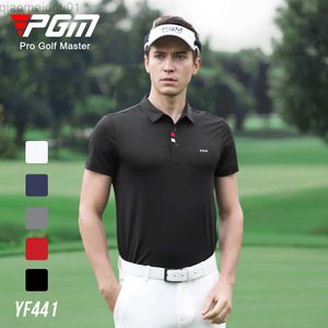 DIY T-shirt PGM Heren poloshirts met korte mouwen Zomer Ademend Golf T-shirt Mannelijke droge pasvorm Tops Elastische golfkleding Spiersportkleding M-2XL L230713