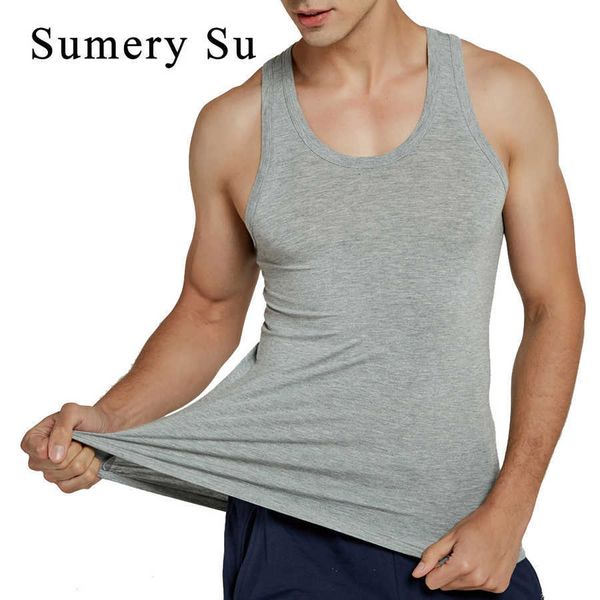 DIY T-Shirt Débardeurs Hommes Sport Modal Full Stretch Racing Running Vest Fitness Cool Summer Top Gym Slim Casual Maillot Homme 3 Couleurs Y2303