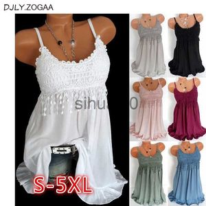 DIY Réservoirs Camis Plus La Taille Mode Femmes Sexy gilet robe D'été Sans Manches Top Dentelle Réservoir Chemise Blouse 7 Couleurs J230706