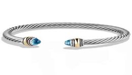 DIY titanium women039s two color 18K gold plated stainls steel wire rope bracelet simple open Bracelet9527008