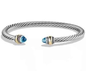 DIY titanium women039s twee kleur 18K vergulde roestvrij staaldraad armband eenvoudige open Armband3227388