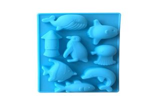 Outils de bricolage Moule de silicone gâteau de mer Dolphin et poisson de poisson-chocolarité Moules de pudding à la main Moules de savon 6038357
