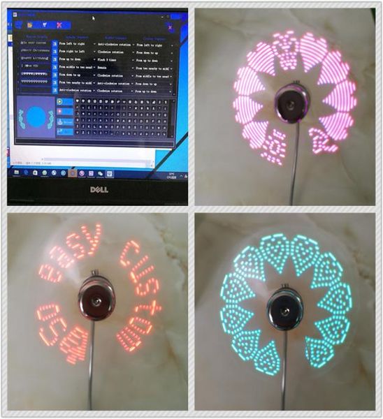 DIY USB Gadget Mini ventilateur USB Flexible Flexible LED Colortime de refroidissement Féline de refroidissement Programmation USB Ventilateur LED LED DHL2605687