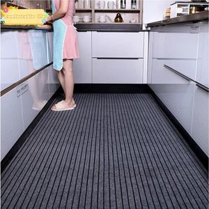 Tapis de cuisine antidérapant lavable, paillasson Long pour couloir, salle de bain, couloir d'entrée, à rayures de couleur unie, DIY, 240226