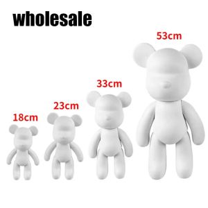 DIY White Vinyl Wholesale Graffiti Doll Model Fluid Bear Action Figure Figure de peinture à la main Violence Bears Statue Parent-Child Toy