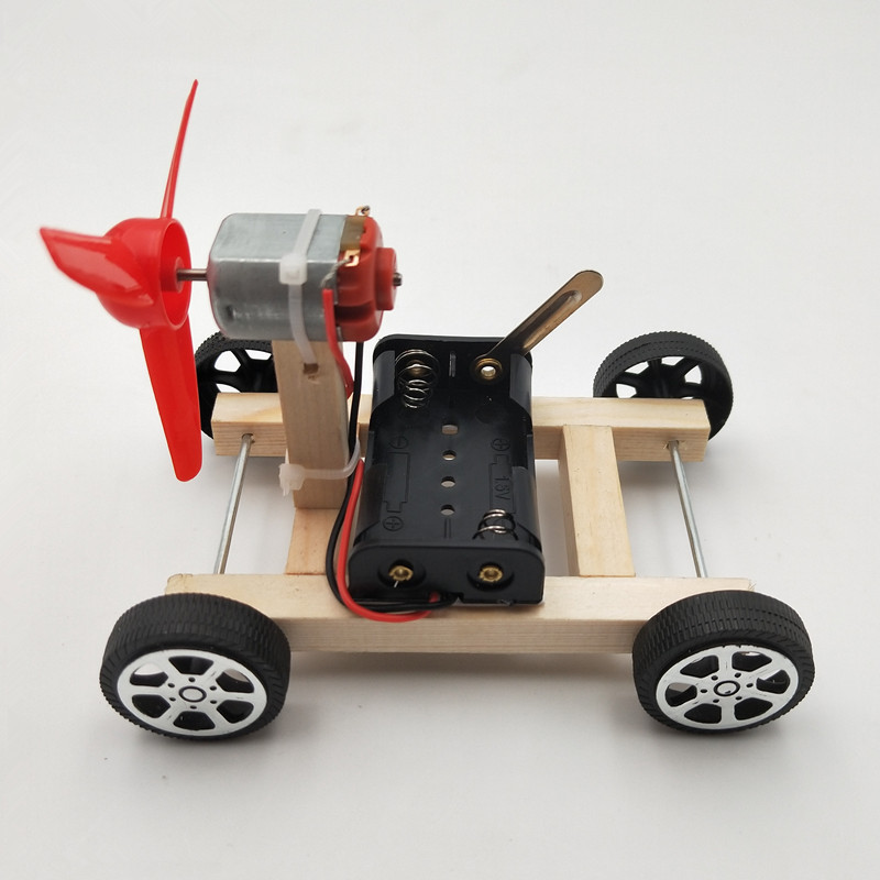 DIY Energia Eólica Carro Pequeno Produção de Ciência e Tecnologia Modelo Educacional Montado Brinquedos Criativo Novidade Presentes Para Crianças C6154