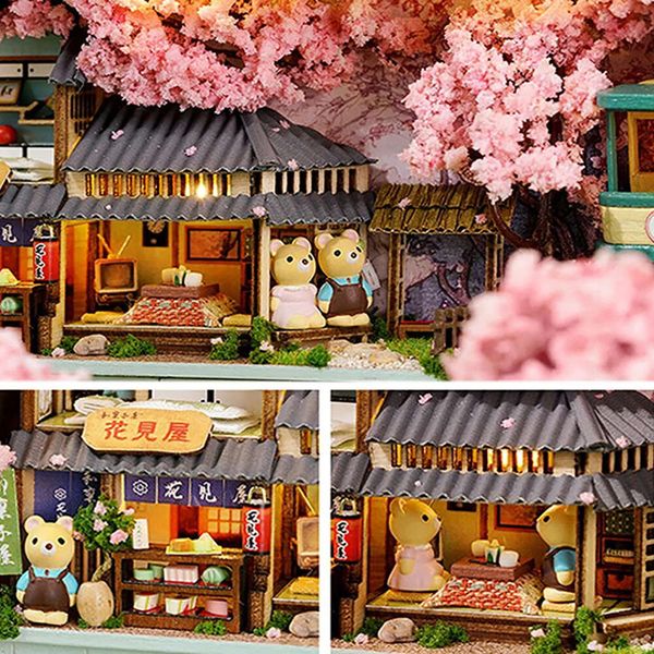 DIY Wood Dollhouses Handmade Funny Theatre Miniature Boîte de poupées mignonnes Assembles Kits Gift Wooden Toys for Girls 6B73E