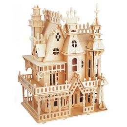 Kit di costruzione di modelli Globo luminoso Fai da te in legno 3D blocchi di costruzione giocattoli Costruzione di castelli Modello di assemblaggio Arte Artigianato Educazione Bambini