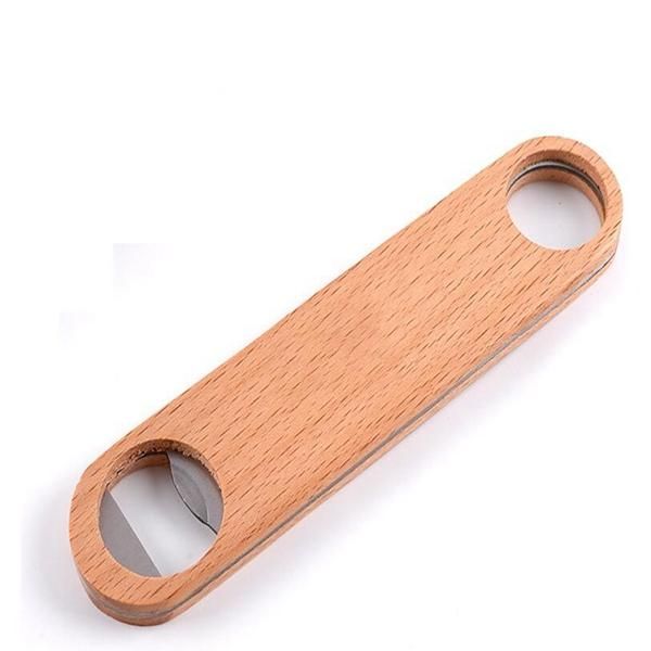 Bricolage en bois en acier inoxydable grand plat ouvre-bouteille de bière plat ouvre-bouteille barre d'outils bière ouvre-bouteille peut logo personnalisé