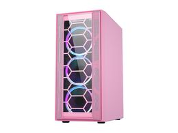 DIYPC Rainbow-Flash-F4-P Pink USB 3.0 Acero / Vidrete de vidrio templado ATX Mid Tower Caja, 4 x 120 mm de ventiladores LED de arcoiris automovilístico (preinstalado)