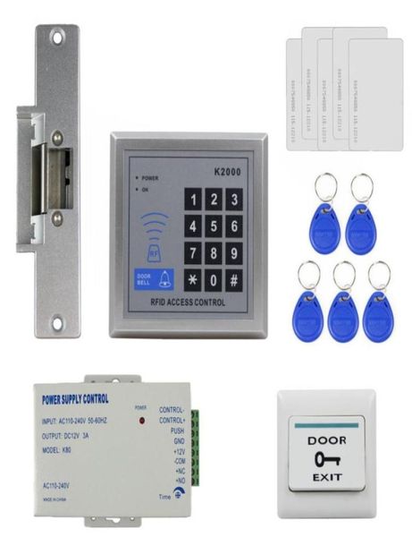 Système de contrôle d'accès Diysecur Remote commande RFID lecteur complet Kit complet Set électrique Strike Door Lock Alimentation K200078532877861923