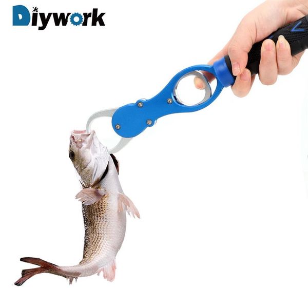 DIYWORK-agarre de labios de pesca, aleación de aluminio con escala de 0- 16KG, herramientas manuales, pinza de pescado, gancho, alicates de pesca, herramienta de pesca Y200321211f