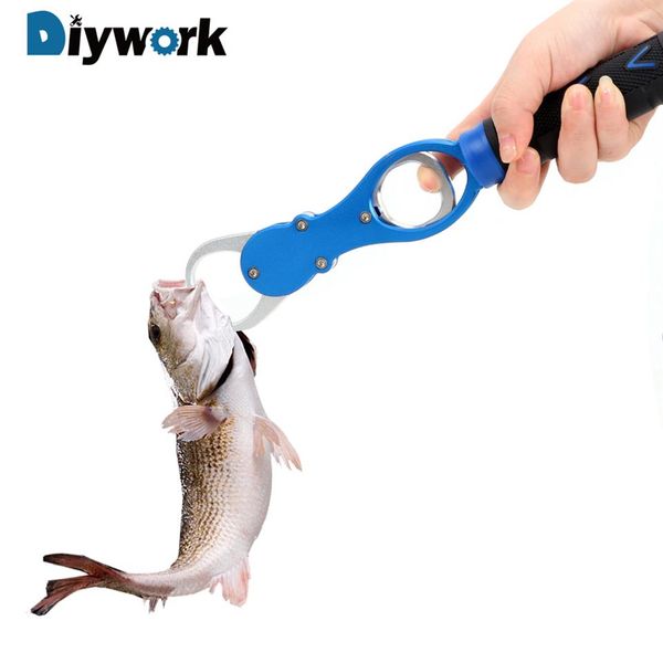 DIYWORK pesca labio agarre aleación de aluminio con escala de 0-16 KG herramientas de mano gancho de pesca alicates de pesca herramienta de pesca Y200321257y