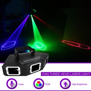 DJ DMX 3 Big Lens RGB Full Color Pattern Beam Laser Projector Light Toon Gig Party Stage Lighting Effect A-X3
