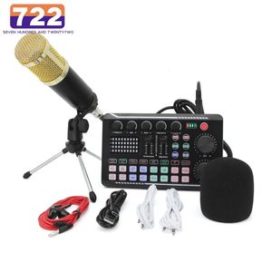 Équipement DJ Microphone carte son Console Kit Studio câble téléphone mixage ordinateur mélangeur vocal en direct F998 240110