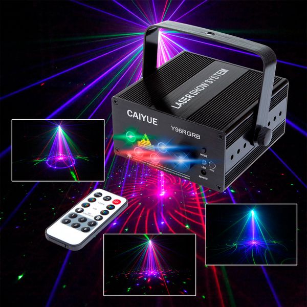 DJ Laser stage light Full Color 96 RGB ou 48 RG Patterns Projector 3W Blue LED Stage Effect Lighting for Disco light Xmas Party