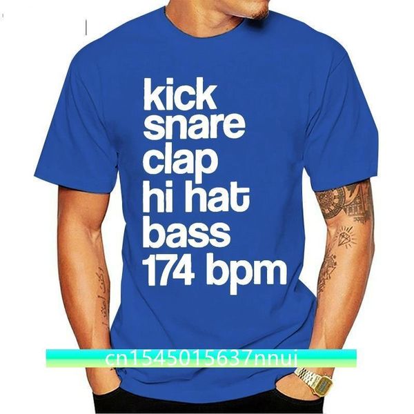 Dj Shirt Kick Snare 174 Bpm Sintetizador Bass Synth Music Drum Bass Productor Impreso Camiseta Imprimir Camiseta Hombre Verano 220702