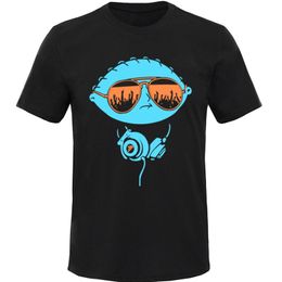 DJ Stewie Tshirt Hip Hop Mannelijke Tops Tees Heavy Metal Summer Crew Neck 100% Katoen Mannen T-shirt Rapper Custom T-shirt Street Music 210706