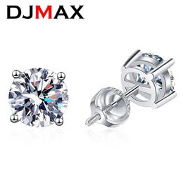 DJAMX 052ct diamant boucles d'oreilles pour femmes original 925 en argent Sterling vis dame boucle d'oreille 2023 240109