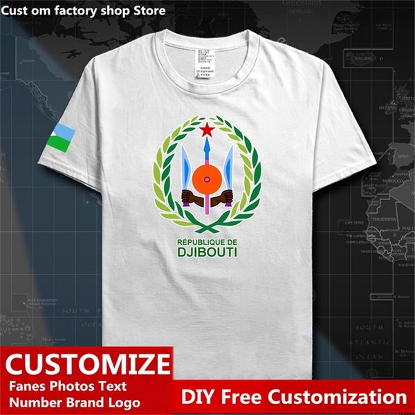Djibouti DJI Djiboutian DJ país camiseta personalizada Jersey Fans DIY nombre número moda de venta al por menor camiseta Casual suelta 220616gx