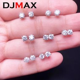 DJMAX 0.2-1ct diamant boucles d'oreilles pour femmes Original 925 en argent Sterling vis femmes boucles d'oreilles 240131