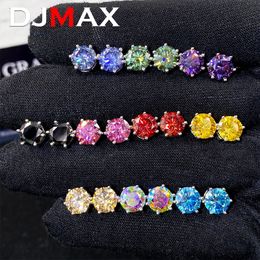DJMax 052CT Boucles d'oreilles en diamant colorées pour femmes Oriental 925 STARGE SPILSHING STUPSHING 240403