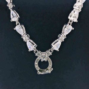 DJMAX 100% 925 Sterling zilveren volledige koolstof diamant kettingen ketting voor vrouwen mousserende bruiloft fijne sieraden groothandel