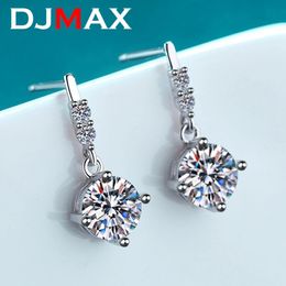 DJMAX 65mm 10CT boucle d'oreille pour femmes passer diamant Test Halo brillant boucles d'oreilles de mariage S925 argent 240227