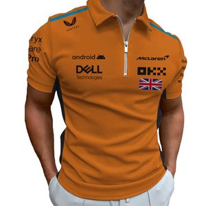 Djvn 2023 Formula One Men's Fashion Polo F1 Racing Team 2023 New Zipper Shirt Mclaren Fans T-shirt surdimensionné Summer Norris 4 Driver Tee Tops