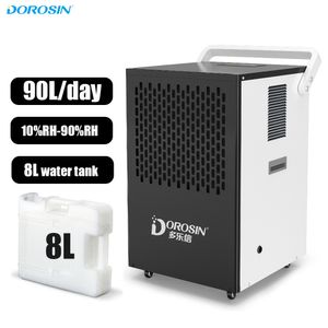 Déshumidificateur Commercial DK-90 10% RH-90% RH, sécheur d'air à humidité réglable avec réservoir d'eau de 8l, Machine de séchage électrique pour entrepôt