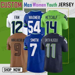 9 Kenneth Walker III voetbalshirt Seattles Bobby Wagner Seahawks DK Metcalf Devon Witherspoon Jaxon Smith-Njigba Woolen Quandre Diggs Leonard Williams Drew Lock