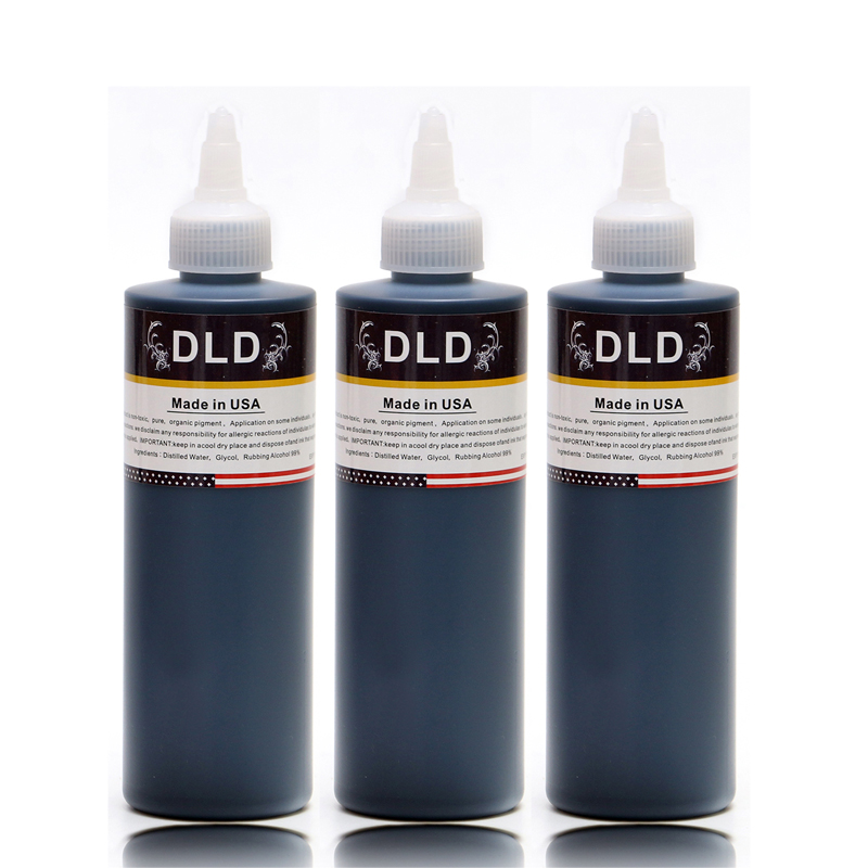 DLD 8 Oz Black Permanent Tattoo Microblading Pigments Paints Ink for Tattooing Ink for Tattoo Machine Tattoo Ink Material