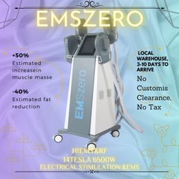 DLS-EMSLIM 14TESLA 6500W Música de estimulación electromagnética Emszero 4 RF maneja la máquina de escultura del cuerpo del cojín opcional para el salón