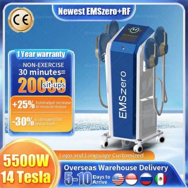 DLSEMSLIM NEO EMSZERO máquina Hi-emt 4 manijas EMS almohadilla pélvica estimulación muscular cuerpo esculpir para salón