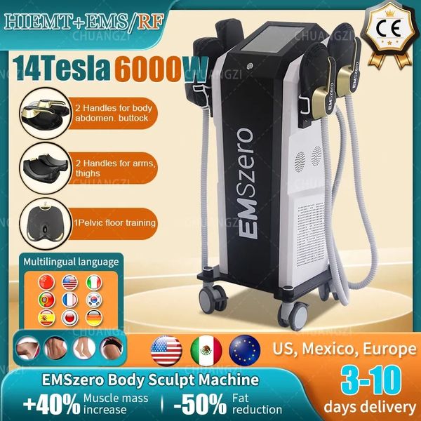 DLS-EMSzero 6000W 14Tesla Neo EMSZERO Eliminación de grasa Máquina para contornear el cuerpo Estimulación muscular Ems Máquina para esculpir el cuerpo