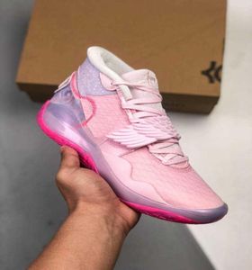 DLT Kevin Durant Zoom KD 12 EP XMAS What the Aunt Pearl Pink Sole Negro Flor rota Tamaño 3647 Atlético Deportes al aire libre 2021 Hombres A9795047