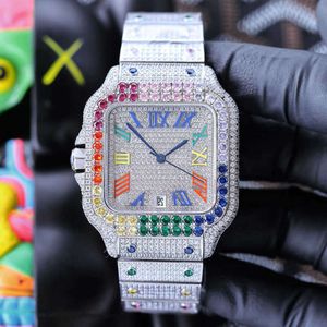 DLVX Montre-Bracelet Montre Diamant Mouvement Mécanique Automatique Montre pour Homme Bracelet Étanche Saphir Busins Montre-Bracelet en Acier Inoxydable 40mm Montre-Bracelet MontreP91T