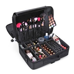 DLYLDQH Women High Quality Professional Makeup Organizer Large Capacity Waterproof Portable Cosmetic Beauty Manicure Storage Bag Y200714
