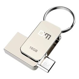 DM PD020 16GB Micro USB + USB2.0 U Disco USB Flash Drive Metal OTG Pendrive Memoria USB de alta velocidad