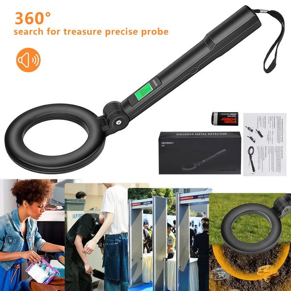 DM3004A Detector de metales LED profesional Pinpointer de mano con escáner de alarma Comprobador de seguridad Buscador de oro Herramientas de detección de metales 240105