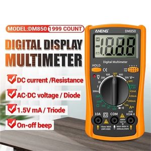 Multímetro Digital profesional DM850 1999, probador de voltaje automático AC/DC, amperímetro de corriente Ohm, sonda de prueba, herramienta Detector profesional