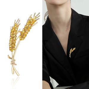 Dmari Vrouwen Broches Koreaanse Mode Stijl 3-Kleur Strass Korenaar Reversspeldjes Luxe Sieraden Accessoires Voor Kleding