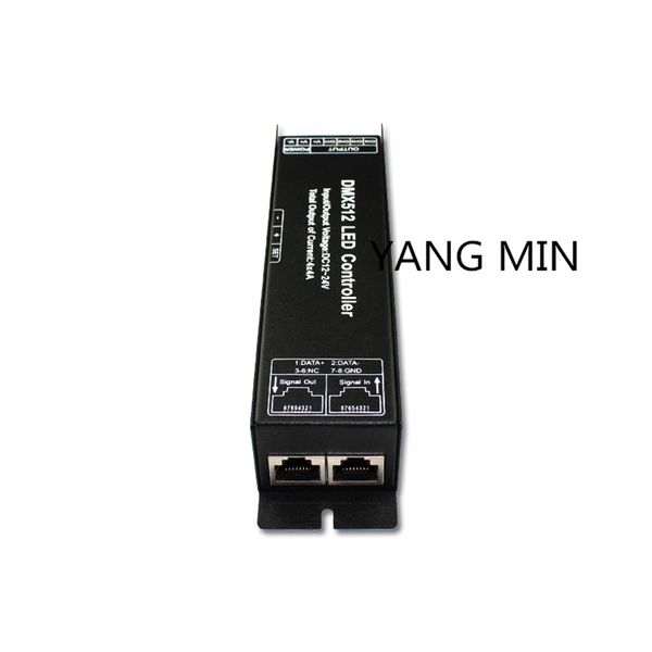 Controlador decodificador LED DMX512 4 canales 4X4A 192W pantalla Digital DC 12V-24V para tira de luz LED RGBW 5050 3528