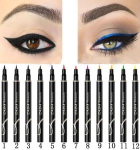 DNM Eyeliner Liquid Mat Colorful Crayon étanche Bleu Blanc Blanc Eye Tools Cosmetic 4177295