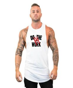 Doe Het Werk Merk Fitness Kleding Bodybuilding Tank Top Mannen Gym Stringer Singlet Katoenen Mouwloos T-shirt Workout Man Ondershirt3574541