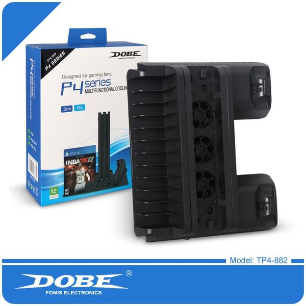 DOBE Dock Charger Ventilador de refrigeración para PS4 PS4 Slim PS4 PRO, Cooler Disc Shelf Dual Controller Chargers Estación de carga para Playstation 16PCS / L