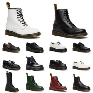 Doc Martens Femmes Designer Bottes Femme Doc Martins Plateforme De Luxe Bottines Courtes Classique Original OG Cuir Lisse Blanc Noir Vintage Martin Bottes Eur 35-45